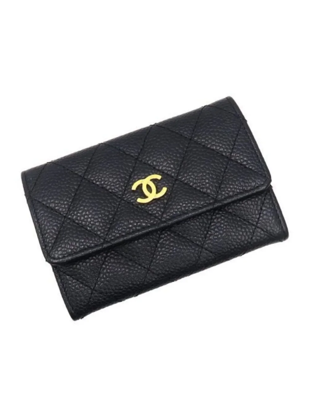 Chanel Quilted Caviar Card Case
